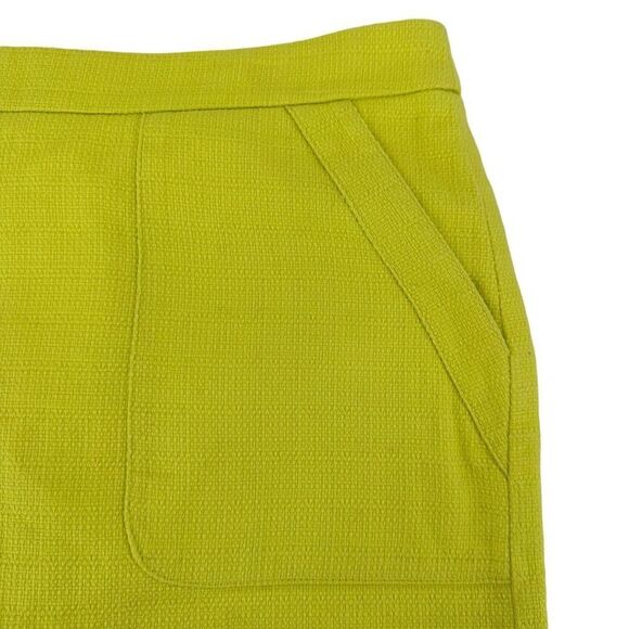LOFT Bright Citron Yellow Mini Skirt Pockets Women Size 8 Fun Colorful Statement - Picture 3 of 9